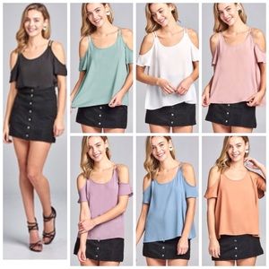 Lila open shoulder two strap top